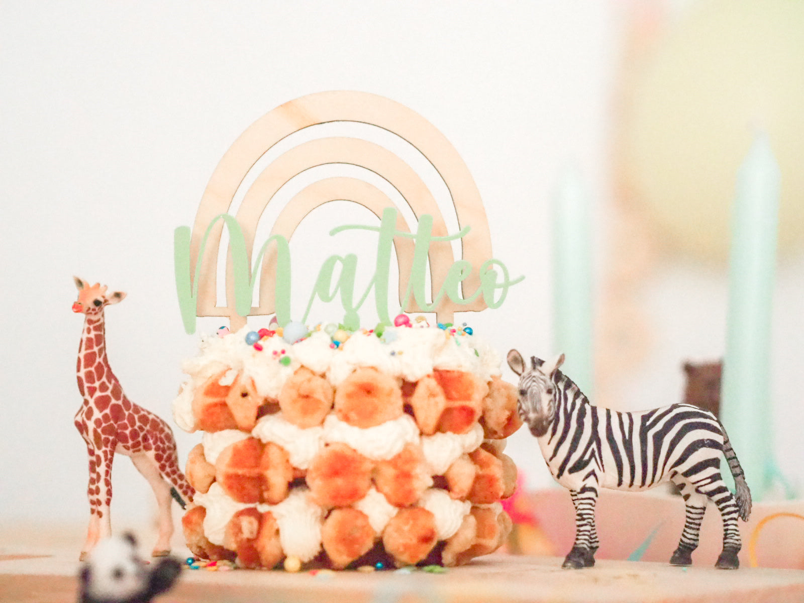 Caketopper Set Regenbogen & Name #L14
