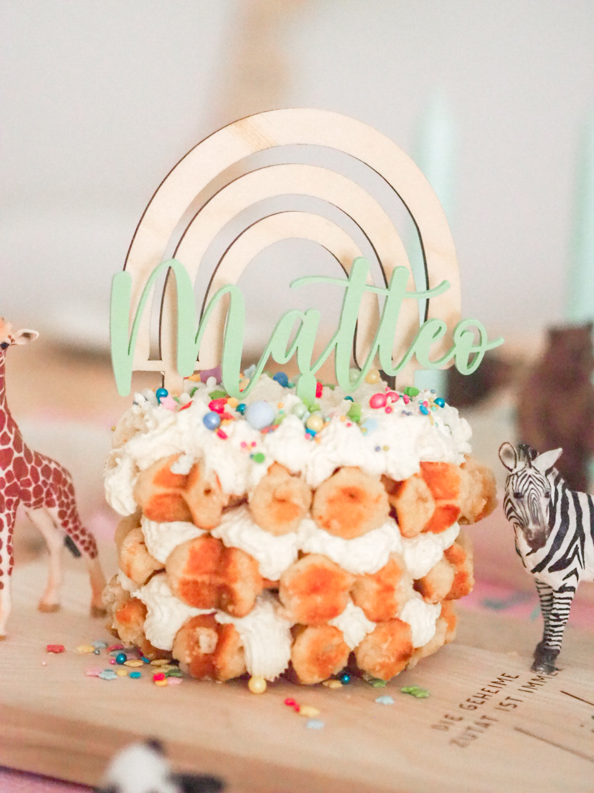 Caketopper Set Regenbogen & Name #L14