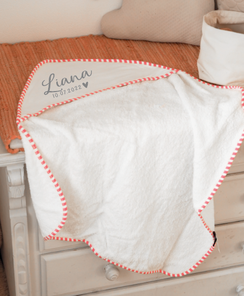SALE Baby Handtuch weiß-rosa
