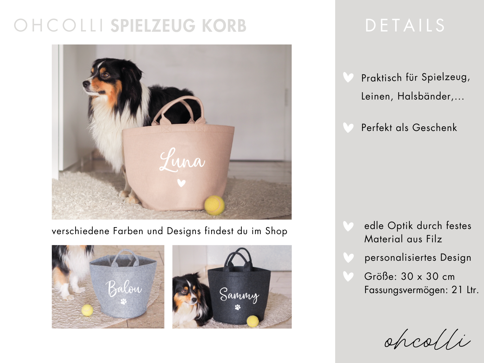 Spielzeug Korb | beige