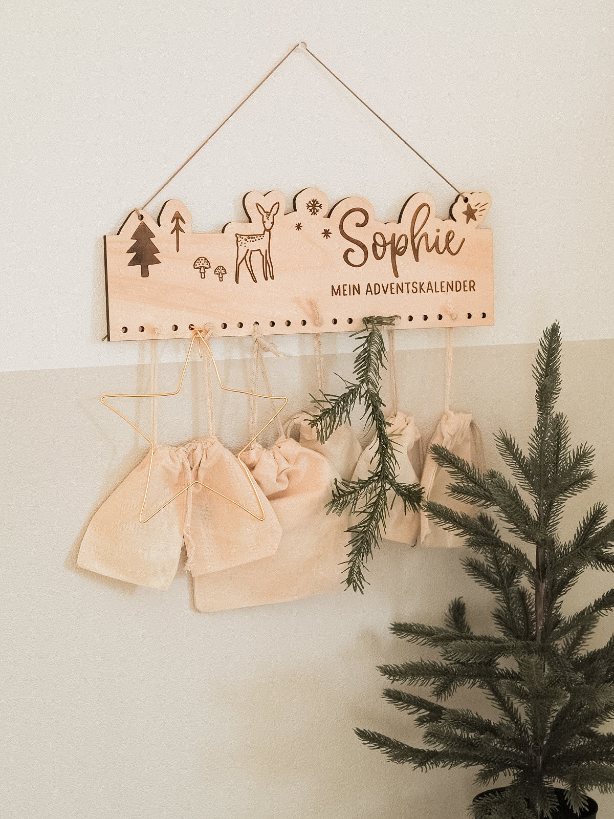 personalisierter Adventskalender aus Holz | Reh #3