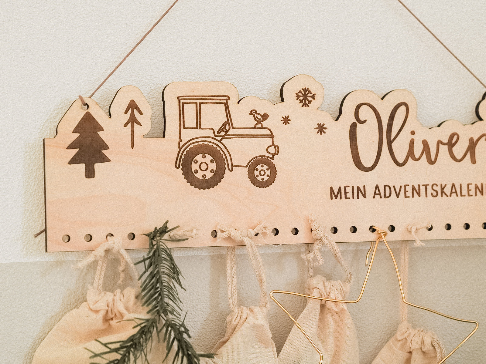 personalisierter Adventskalender aus Holz | Traktor #2